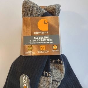 Carhartt socks 4 pairs all season steel toe boot socks in black size large